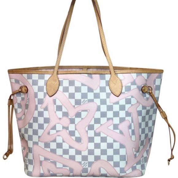 Louis Vuitton Handbags - Louis Vuitton Limited Edition Tahitienne Damier Azur Rose Ballerine Neverfull Mm